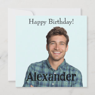 Tarjeta Subir foto fácil Agregar nombre Feliz Cumpleaños 