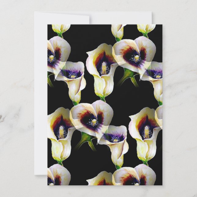 Tarjeta Sublime acuarela Arum Calla Lilies (Anverso)