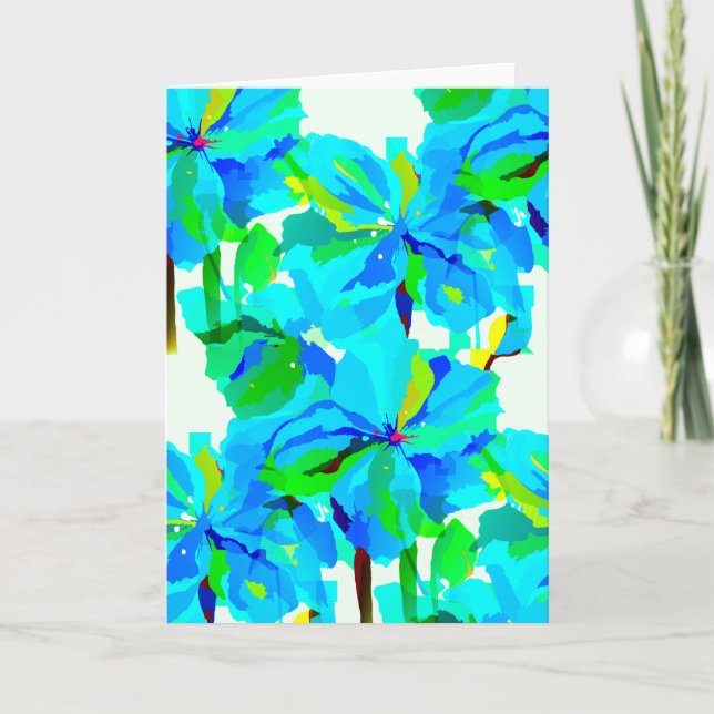 Tarjeta Sublime modelo floral verde de la adormidera himal (Anverso)