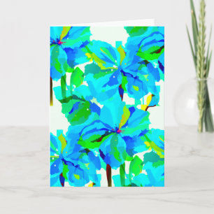 Tarjeta Sublime modelo floral verde de la adormidera himal