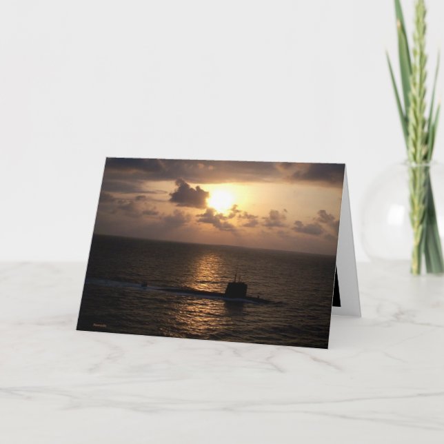 Tarjeta Submarino y puesta del sol (Anverso)