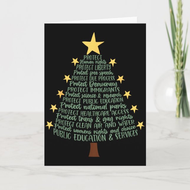 Tarjeta Subtle Anti Trump Funny Christmas Tree  (Anverso)