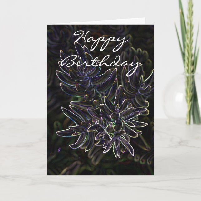 Tarjeta Succulent Sedum del feliz cumpleaños (Anverso)