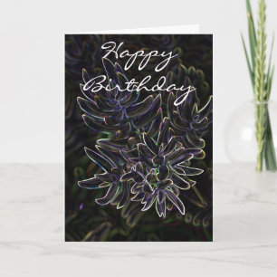 Tarjeta Succulent Sedum del feliz cumpleaños