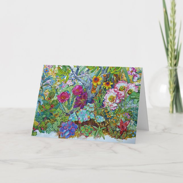 Tarjeta "Succulents y cactus " (Anverso)