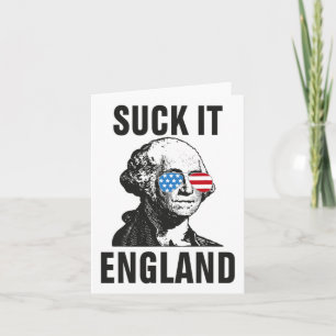 Tarjeta Suck-it Inglaterra Funny 4 De Julio George Washing