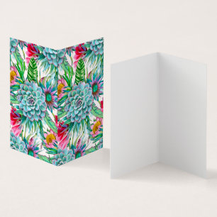 Tarjeta Suculento jardín tropical