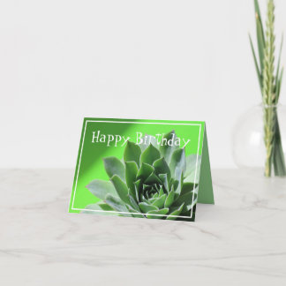 Tarjeta Suculento sempervivum verde brillante