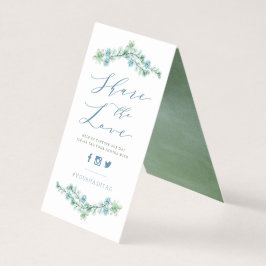 Tarjeta Suculentos acuarelas comparten el Rótulo Boda de a