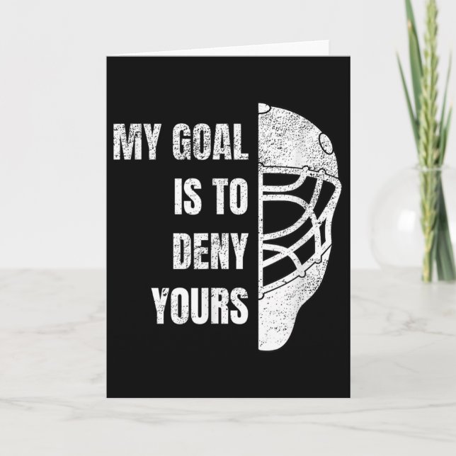 Tarjeta Sudadera con capucha de portero de hockey - Mi obj (Anverso)