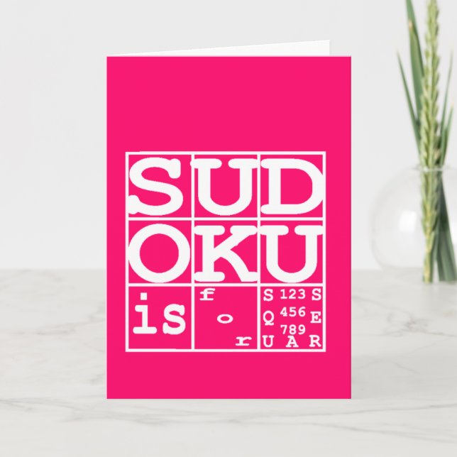 Tarjeta Sudoku es para cuadrados (Anverso)