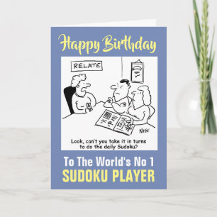 Tarjeta Sudoku jugador número 1 del mundo - Feliz cumpleañ