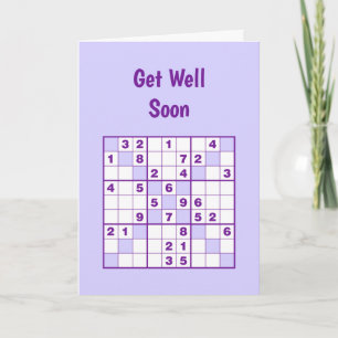 Tarjeta Sudoku Puzzles Get well Card