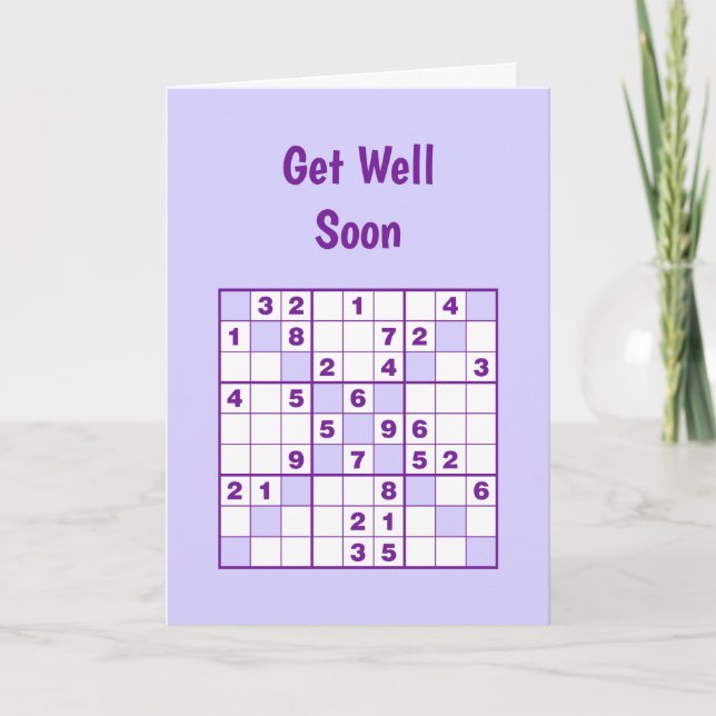 Tarjeta Sudoku Puzzles Get well Card (Anverso)