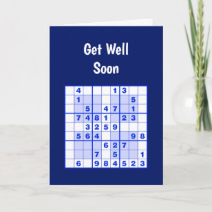 Tarjeta Sudoku Puzzles Get well Card