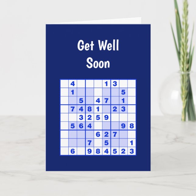 Tarjeta Sudoku Puzzles Get well Card (Anverso)