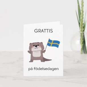 Tarjeta sueca de cumpleaños - Grattis på födelseda