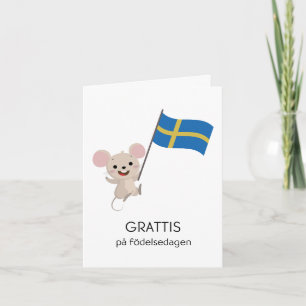 Tarjeta sueca de cumpleaños - Grattis på födelseda