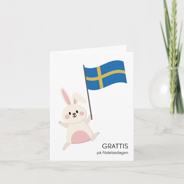 Tarjeta sueca de cumpleaños - Grattis på födelseda (Anverso)