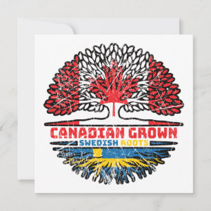 Tarjeta Suecia Bandera sueca canadiense de raíces de árbol