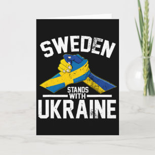 Tarjeta Suecia está con Ucrania Bandera sueca ucraniana 