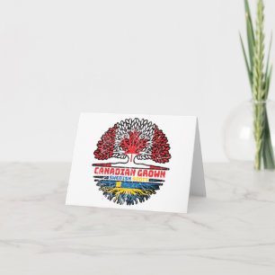 Tarjeta Suecia Sueco Canadiense Canadá Árbol Raíces Bander