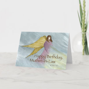 Tarjeta Suegra, Angel Birthday Blue