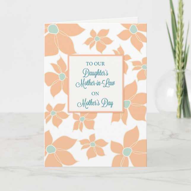 Tarjeta Suegra de hija en el día de la madre, flores (Anverso)