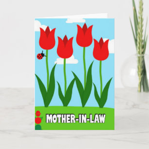 Tarjeta Suegra Flor Roja