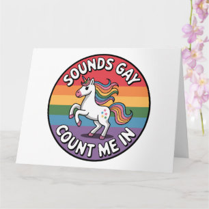 Tarjeta Suena Gay Conmigo En Bandera Arcoiris De Unicornio