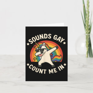 Tarjeta Suena Gay Cuenta Conmigo Unicornio Dabbing Orgullo