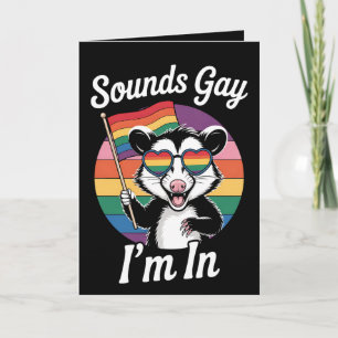 Tarjeta Suena gay, estoy en el arcoiris del orgullo LGBTQ 