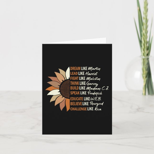 Tarjeta Sueño Como Martin Lead Como Harriet Black History (Anverso)