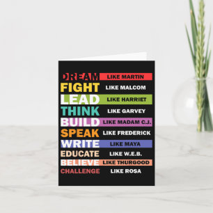 Tarjeta Sueño Como Martin Lead Como Harriet Black History