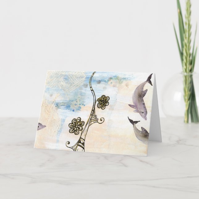 Tarjeta Sueño con delfínes (Anverso)