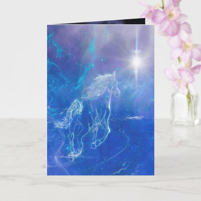 TARJETA SUEÑO DE CABALLO "VIENDO A CASA" (Orquídea)