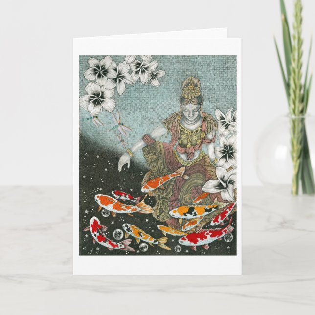 Tarjeta Sueño de la libélula VII (Escuchando la paz) (Anverso)