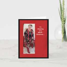 Tarjeta Sueño humorístico de una carta de Navidades blanco