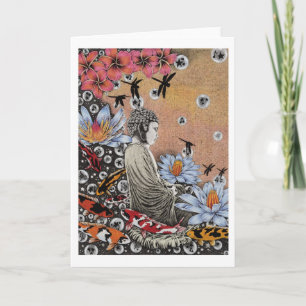 Tarjeta Sueño IV (Lotus azul de la libélula en el estanque