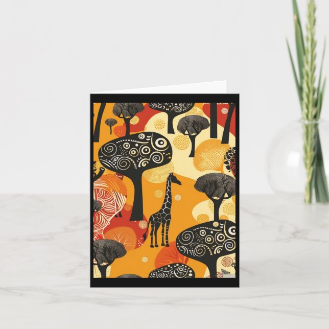 Tarjeta Sueño safari africano - Vibrante jirafa Resumen Tr (Anverso)