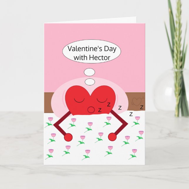 Tarjeta Sueños de corazón con flores Valentine (Anverso)