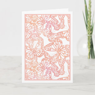 Tarjeta Sueños de mariposa (Peach) Blank