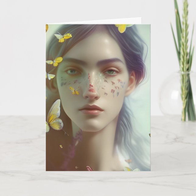 Tarjeta Sueños de mariposa todas las ocasiones en blanco d (Anverso)