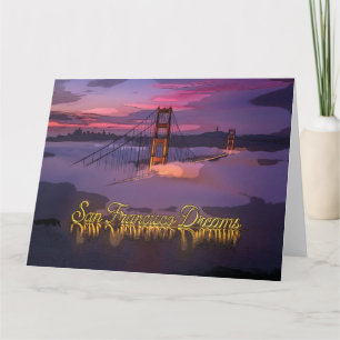 Tarjeta "Sueños de San Francisco" Puesta de sol del puente