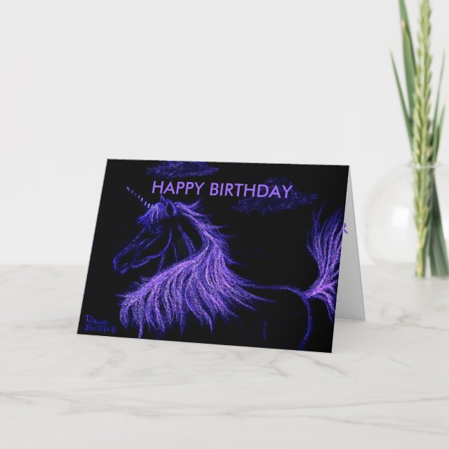 Tarjeta sueños de unicornio (Anverso)