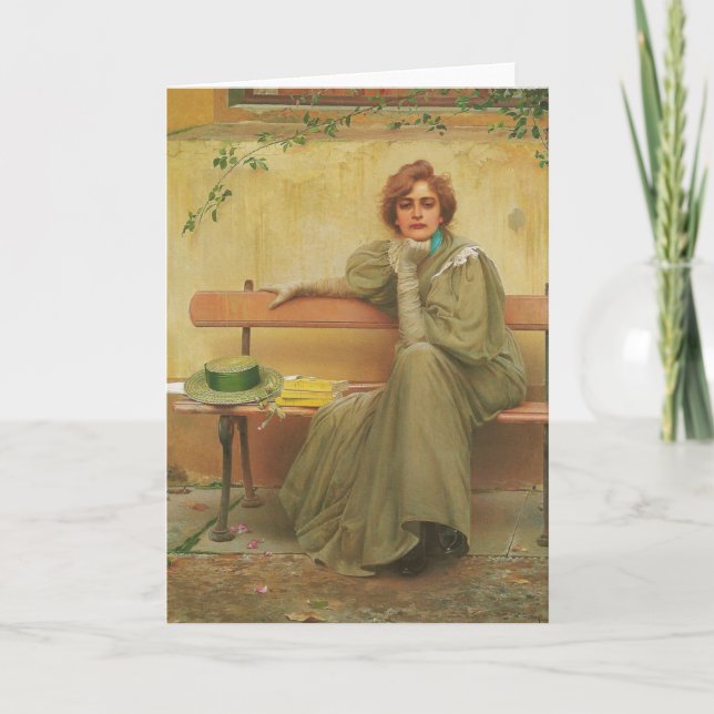 Tarjeta Sueños de Vittorio Matteo Corcos 1896 (Anverso)