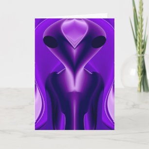 Tarjeta Sueños del arcoiris púrpura 3D , Alien