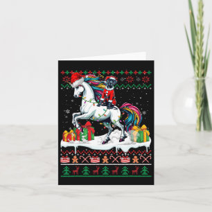 Tarjeta Suéter de los Navidades de Santa Great Dane Riding