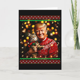 Tarjeta Suéter divertido de Navidad de Trump para amantes