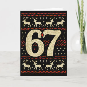 Tarjeta Suéter feo de Navidad 67 6 7 Meme Seis Siete Mason